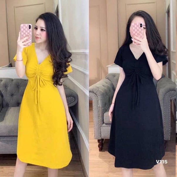 [ Mã FAMAYWA2 giảm 10K đơn 50K] VÁY ĐẦM SUÔNG DÂY RÚT NGỰC FREESIZE 45 - 57KG | BigBuy360 - bigbuy360.vn