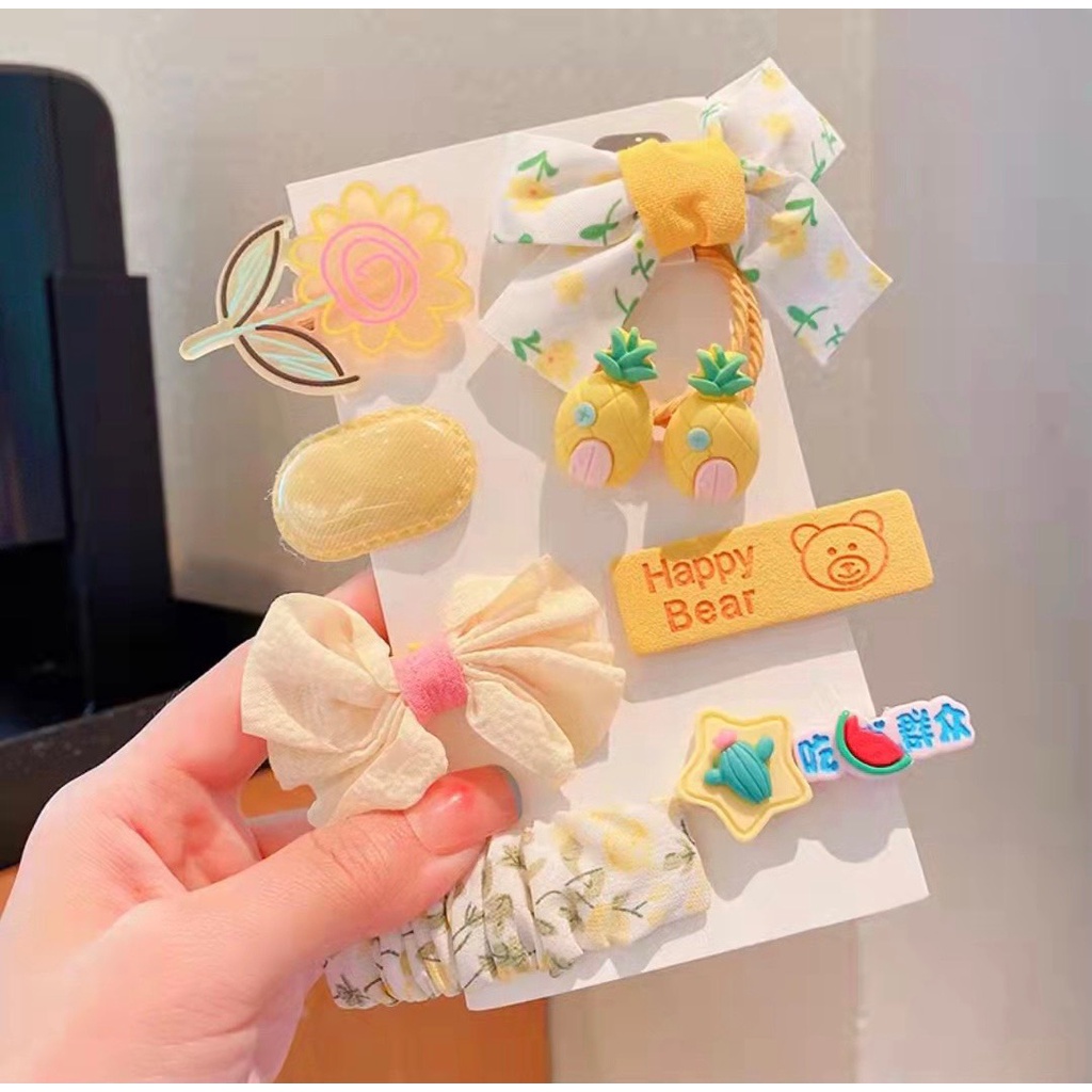 Set 9-10 kẹp tóc xinh xắn phong cách Hàn Quốc cho bé yêu