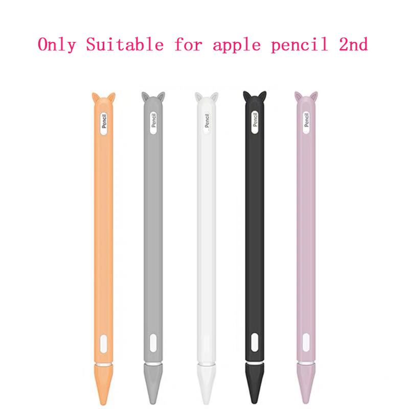 Vỏ Bảo Vệ Silicon Chống Lăn Hình Tai Mèo Dễ Thương Cho Bút Cảm Ứng Apple Pencil 2 Ipad Pro 2nd