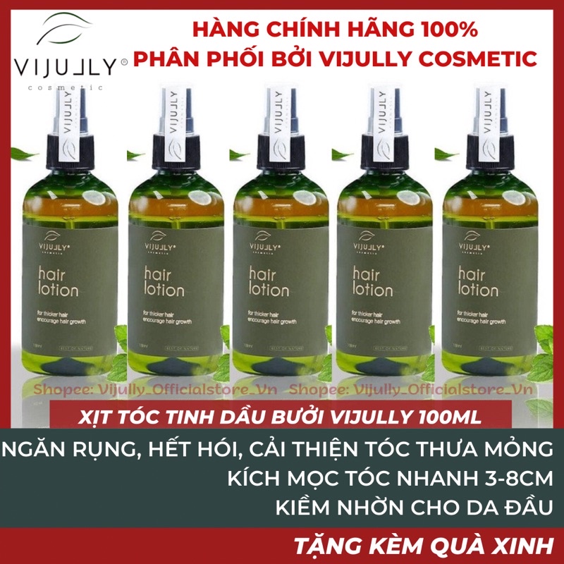 TINH DẦU BƯỞI MỌC TÓC VIJULLY 100ML CHÍNH HÃNG TEM NHÃN VIJULLY , GIẢM RỤNG TÓC - NHANH MỌC TÓC - KÈM QUÀ TẶNG XINH