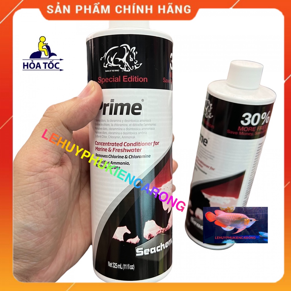 Seachem Prime Chai 325ml Dung Dịch Khử Nước TOÀN DIỆN Cho Bể Cá Cảnh - Có Tem Chính Hãng