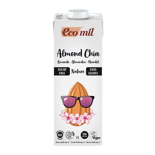 EcoMil Sữa hạnh nhân hạt chia không đường hữu cơ