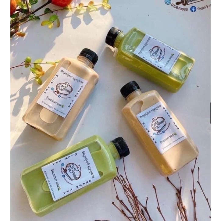 Chai Nhựa Vuông Dẹp Nắp Đen Nhựa Đồng Nai 330Ml Dày Dặn - Đựng Nước, Trà Sữa - Kèm Nắp