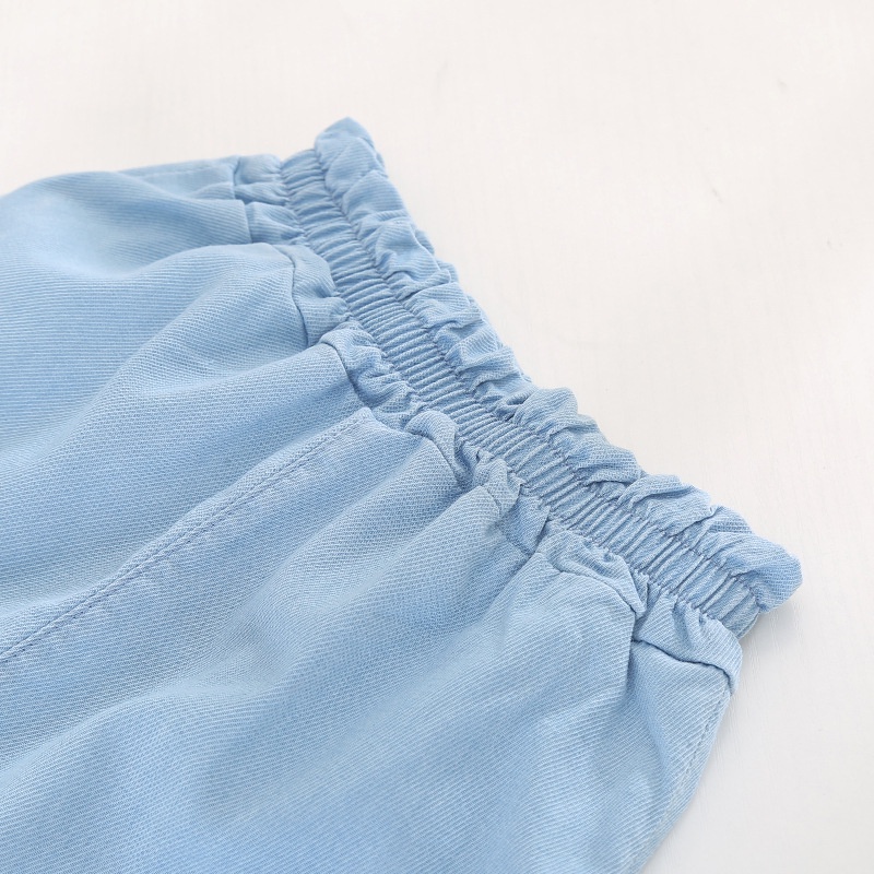 Quần Đùi Bé Gái / Quần Sooc Bé Gái Chất Liệu Bò Giấy Siêu Mềm Mát Cạp Chun Co Dãn Thoải Mái Cho Bé Từ 11-29kg