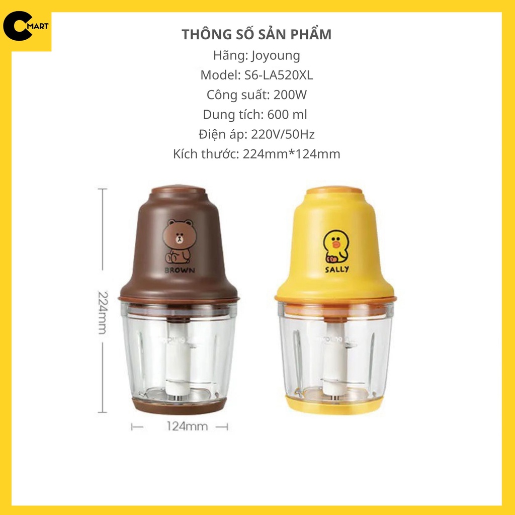 Máy Xay Sinh Tố Hoa Quả Ăn Dặm Mini Dung tích 0,6L JOYOUNG LINE FRIENDS S6-LA520XL [CMART_GIA DỤNG TIỆN ÍCH]