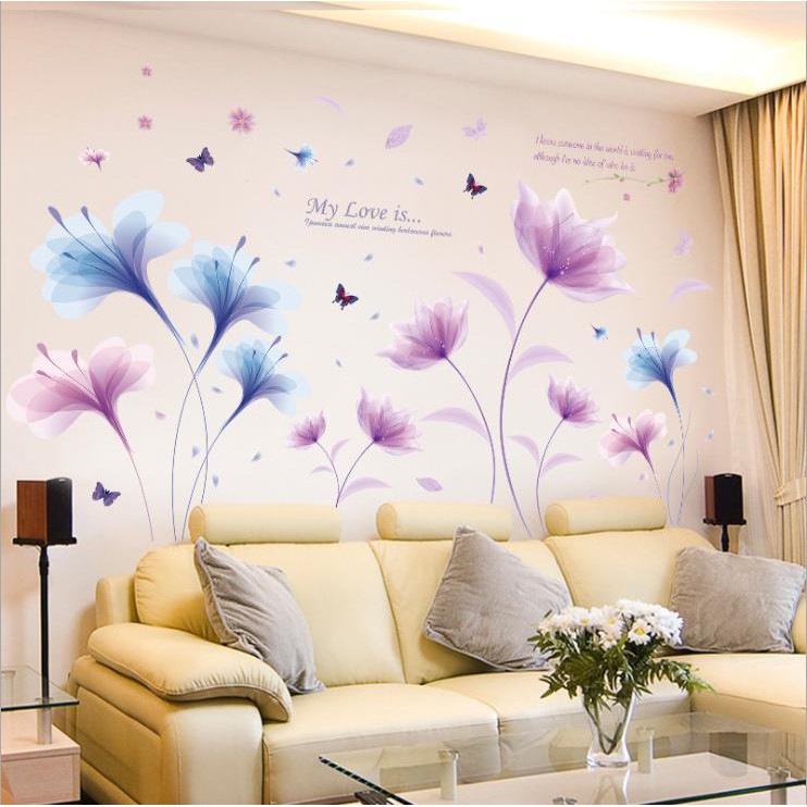 Decal dán tường tranh trang trí phòng ngủ, phòng cưới lãng mạn AmyShop