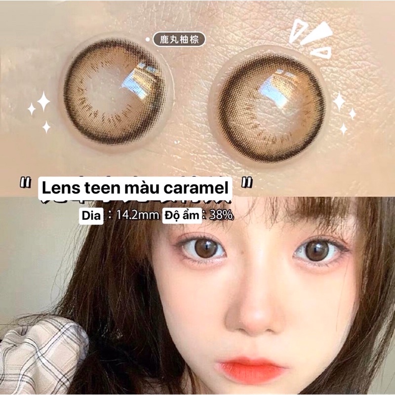 Lens teen màu nâu Caramel tự nhiên