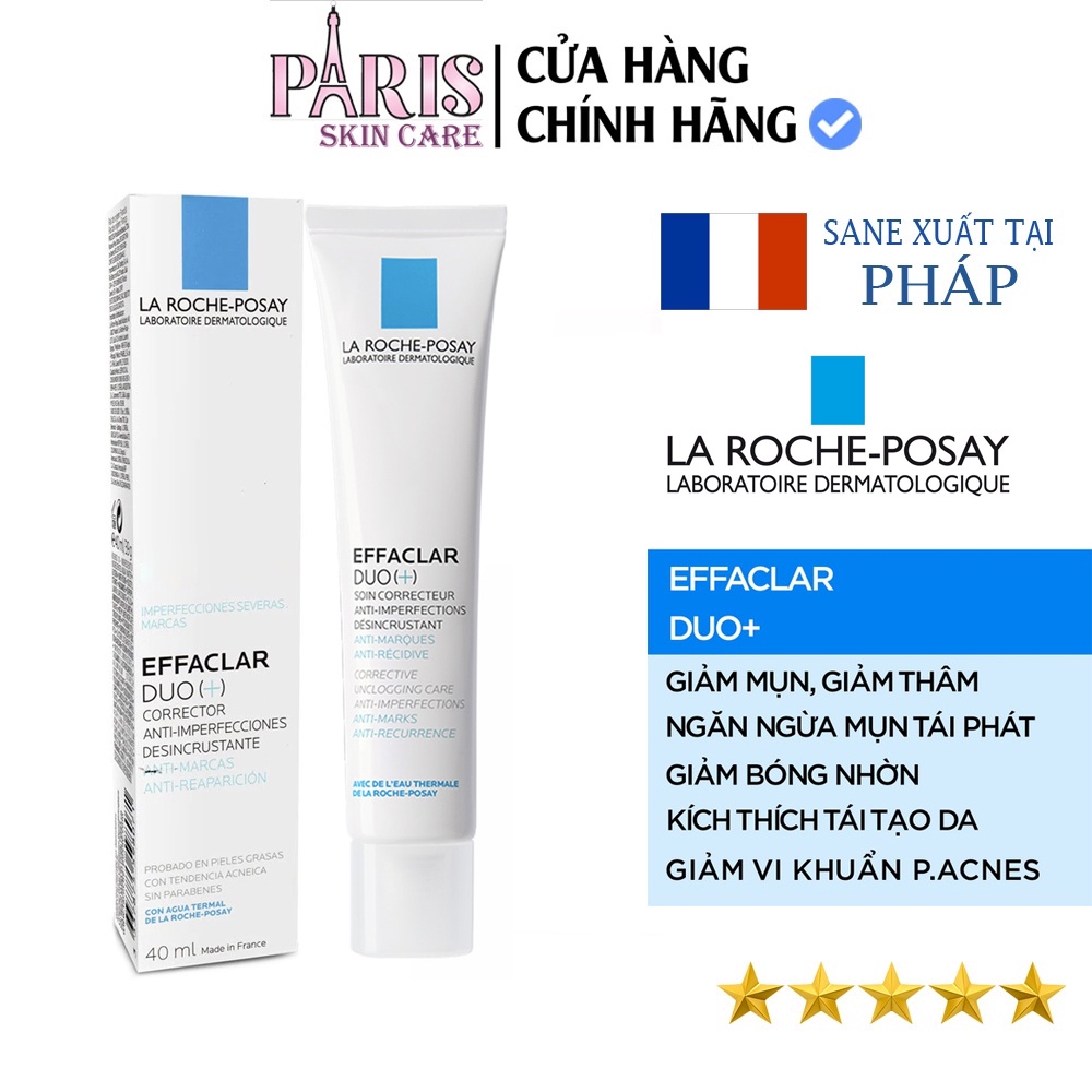 Kem dưỡng da La Roche-Posay Effaclar Duo+ 40ml. thông thoáng lỗ chân lông ngừa thâm và mụn