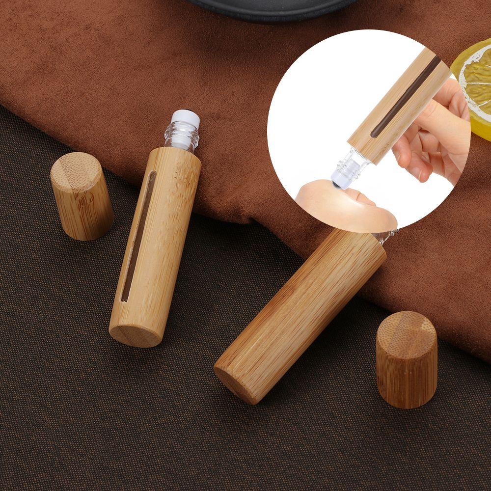 Lọ Rỗng Đựng Nước Hoa Dạng Lăn Bằng Thép Tre Tự Nhiên