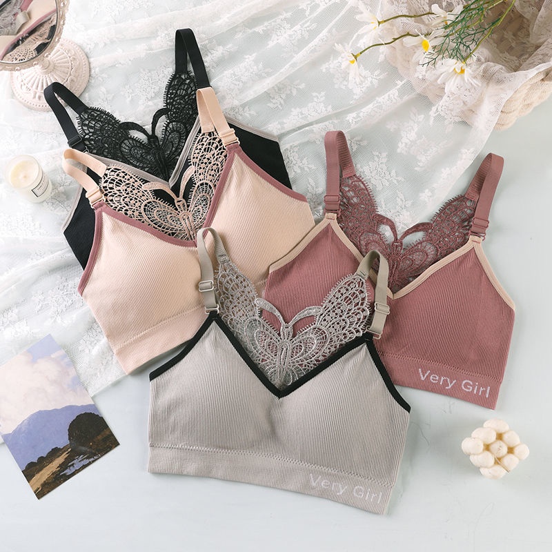 Áo Ngực Thể Thao Không Gọng Không Đường May Hình Bướm Lưng Đẹp Cho Nữ