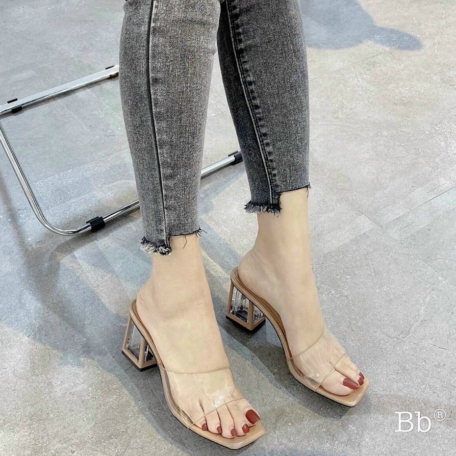 Guốc Nữ 7 Phân Quai Trong Gót Trụ Chắc Chắn Chuẩn Fom Việt Size 35 - 39