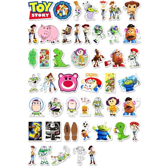 Sticker cute chống nước trang trí dán mũ bảo hiểm, vali, sổ, điện thoại - 1 Bộ 53 hình Sticker M95