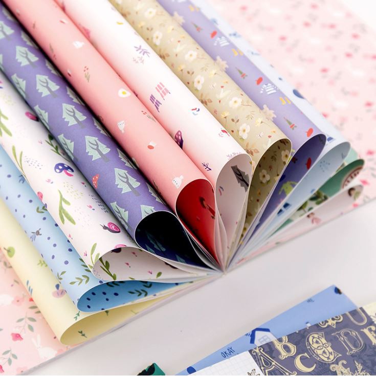 Tập Giấy Gói Quà Họa Tiết Dễ Thương Wrapping Paper Book 17-24A/ 17-24B