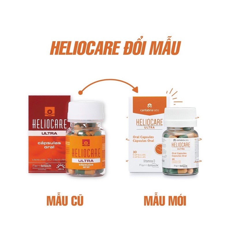 ( Mẫu mới ) Viên uống chống nắng Heliocare Ultra D 30 viên / Oral 60 viên | Thế Giới Skin Care