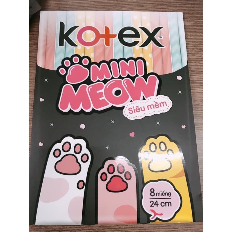 KOTEX MINI MEOW DÀNH CHO TUỔI TEEN TẶNG ViẾT CHÂN MÈO