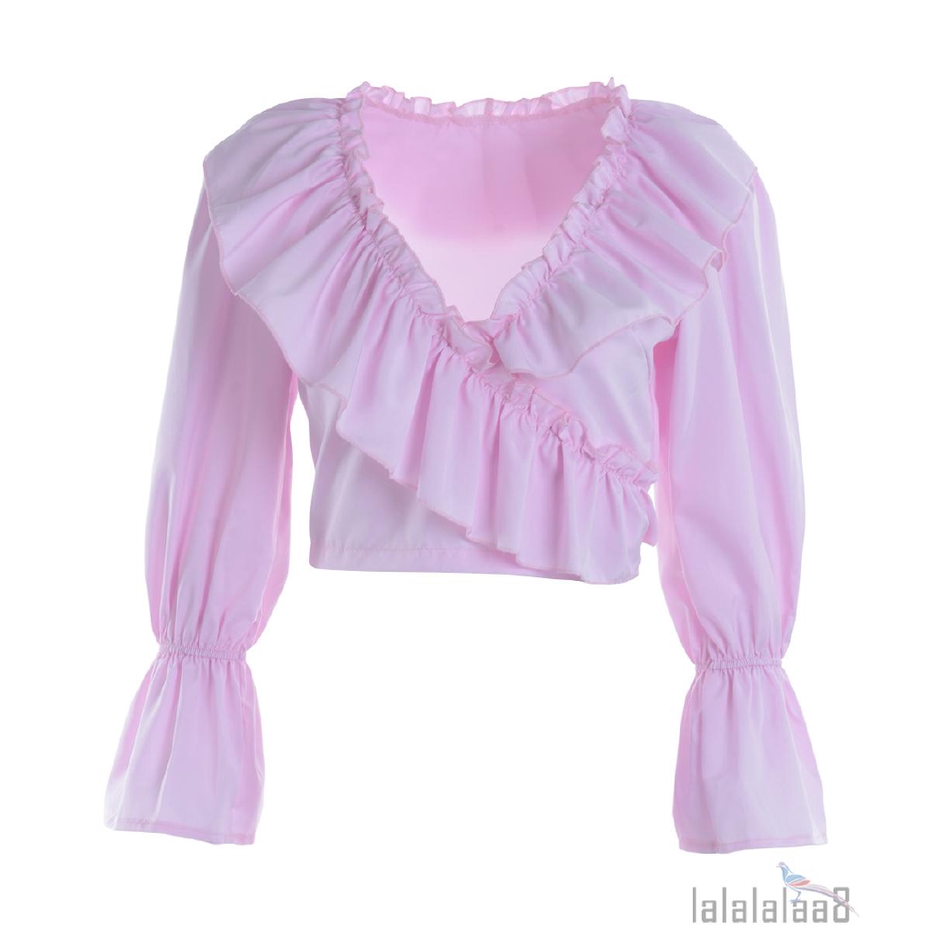 Áo thun nữ tay dài cổ chữ V thời trang quyến rũ | BigBuy360 - bigbuy360.vn