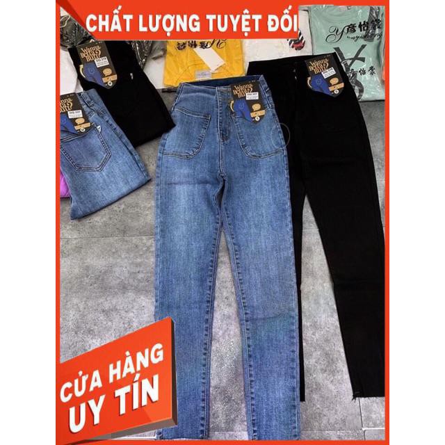 [Mã WASTMAY giảm 15% tối đa 30K đơn 150K] Quần Jeans Ôm Cạp Siêu Cao Túi vuông to 2 bên- ảnh thật trải sàn | BigBuy360 - bigbuy360.vn
