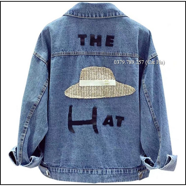 Aó khoác jean nữ xám xanh form dưới 58Kg The Hat BB09
