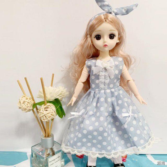 ☞30 cm Công chúa Barbie Bộ 21 khớp 3D mắt thật BJD búp bê quà sinh nhật cô gái đồ chơi