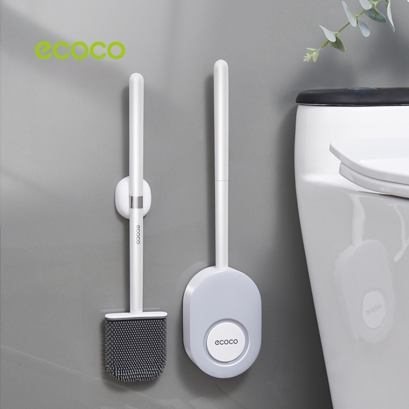 Cọ vệ sinh Silicon dẹt ECOCO mẫu mới treo hít từ tính, Chà cầu toilet nhà tắm tiết kiệm không gian