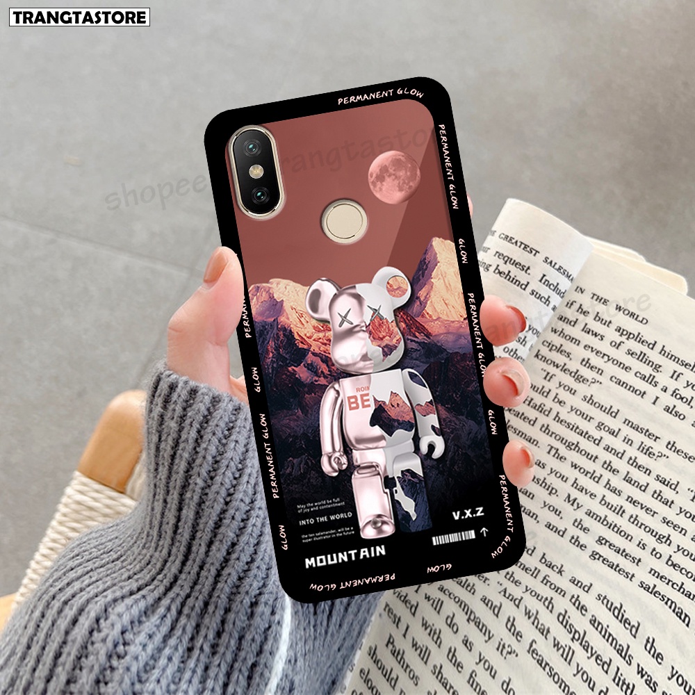 Ốp Xiaomi Mi A2 in hình gấu Bearbrick,Mountain,xanh,đen,đỏ giá rẻ