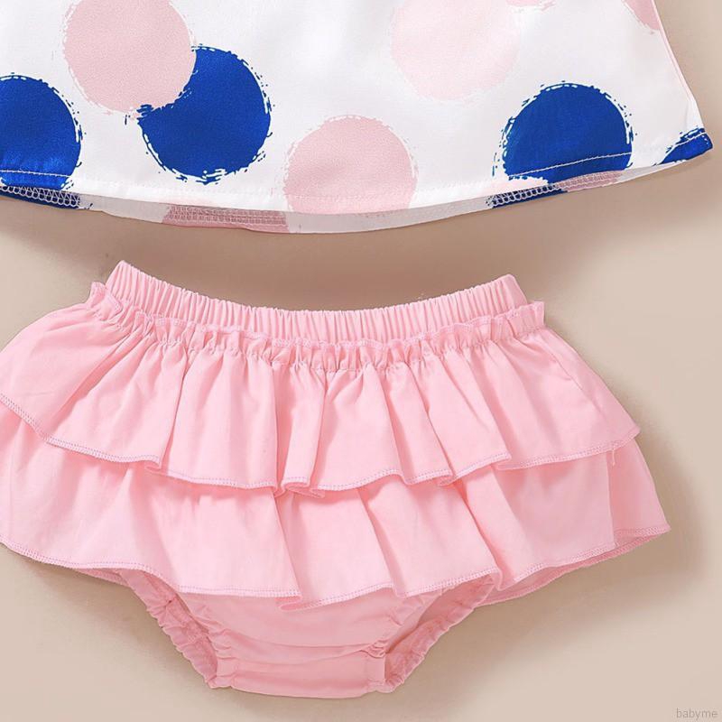 Set Đầm Chấm Bi Kèm Băng Đô/ Áo Không Tay + Quần + Băng Đô Xinh Xắn Dành Cho Bé Gái