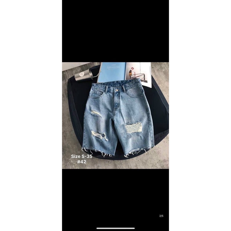 Quần ngố jean nữ rách size đại lưng cao hàng VNxK bigsize 40kg đến 75kg MS42 2Kjean