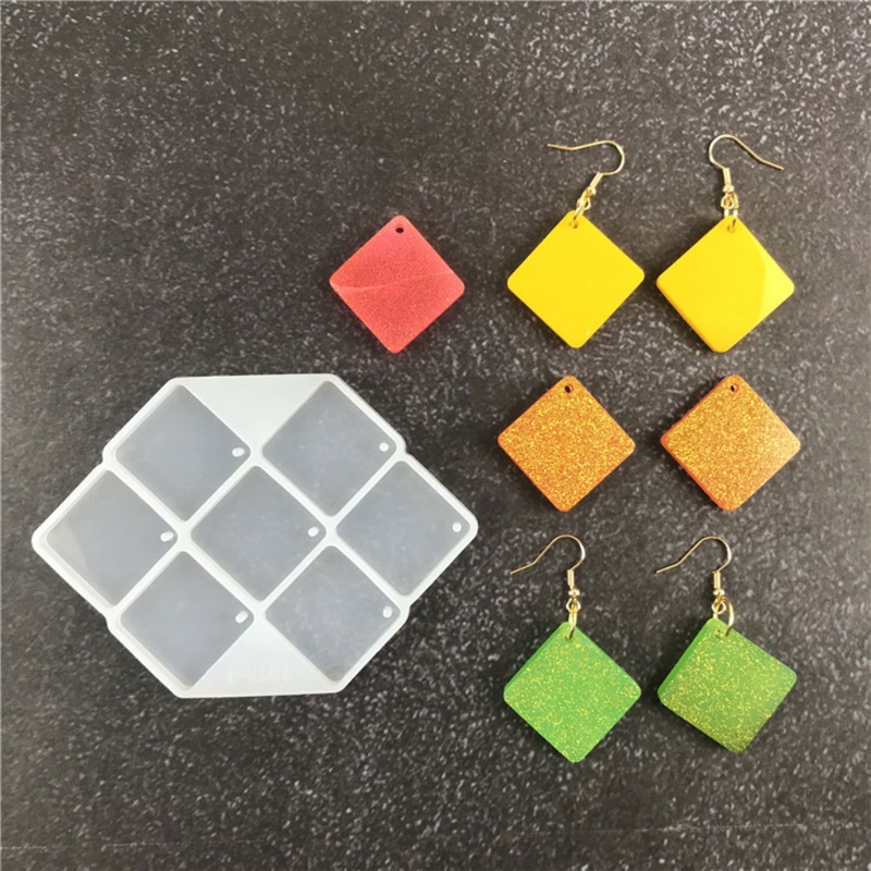 Sa Khuôn Silicon Làm Bông Tai Thủ Công Bằng Resin Thời Trang