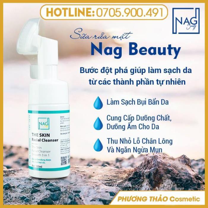 [CHÍNH HÃNG] Sữa rửa mặt  - Sữa rửa mặt cho da nhạy cảm (100ml), The Skin Facial Cleanser NAG Beauty