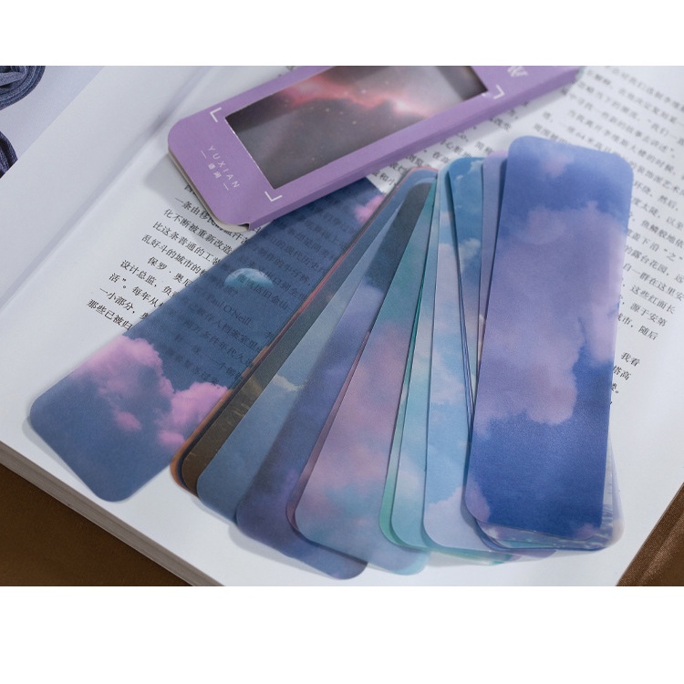 Bookmark kẹp sách đánh dấu trang hoạ tiết bầu trời hoàng hôn, bình minh