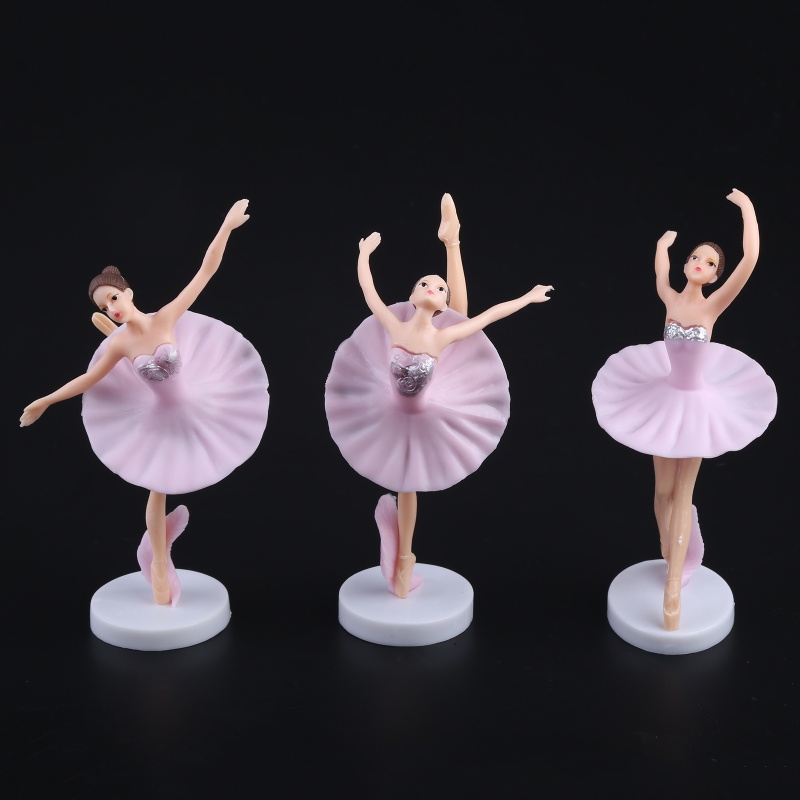 Set 6 Phụ Kiện Trang Trí Bánh Kem Hình Cô Gái Múa Ba Lê Xinh Xắn
