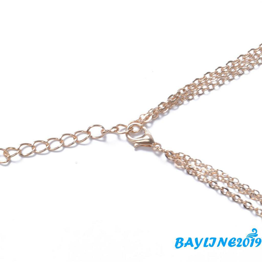 Dây Chuyền Thiết Kế Nhiều Tầng Mặt Hình Ngôi Sao Đính Đá Lấp Lánh Cho Nữ