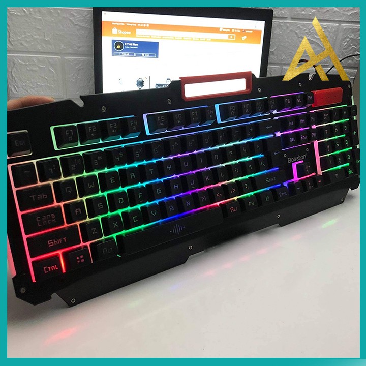 Bàn Phím Máy Vi Tính Laptop Chơi Game BOSSTON R700 Đèn LED 7 Màu - Bàn phím Cơ Keyboard Gaming Có Dây