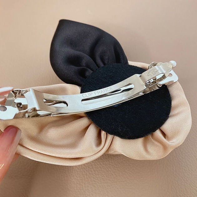 Kẹp Tóc Cao Cấp Bằng Satin Hình Hoa Hồng Đơn Giản Thanh Lịch Phong Cách Hàn Quốc Cho Nữ