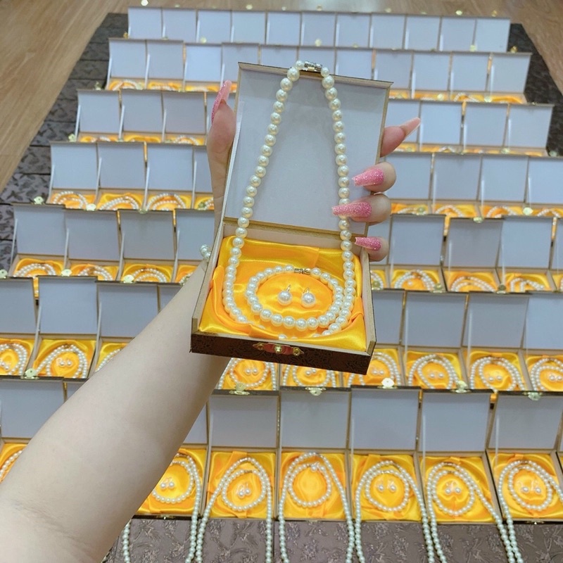 Sét phụ kiện 3 món vòng cổ vòng tay hoa tai chuẩn quà tặng siêu sang