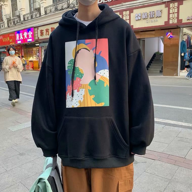 Áo hoodie dáng rộng thời trang mùa đông cho cặp đôi size M-5XL