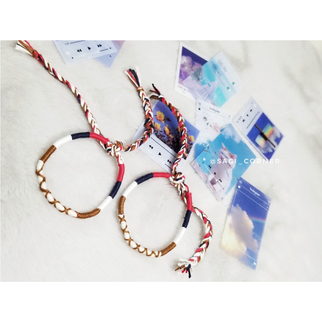 Vòng tay, chân handmade bằng chỉ, wrap bracelet nhiều màu