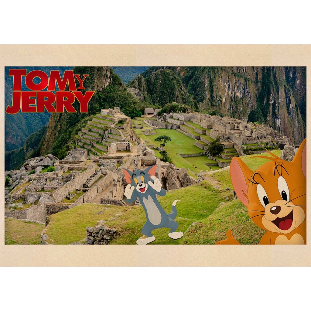 Sticker tom Và jerry Dán Tường Trang Trí Phong Cách Cổ Điển