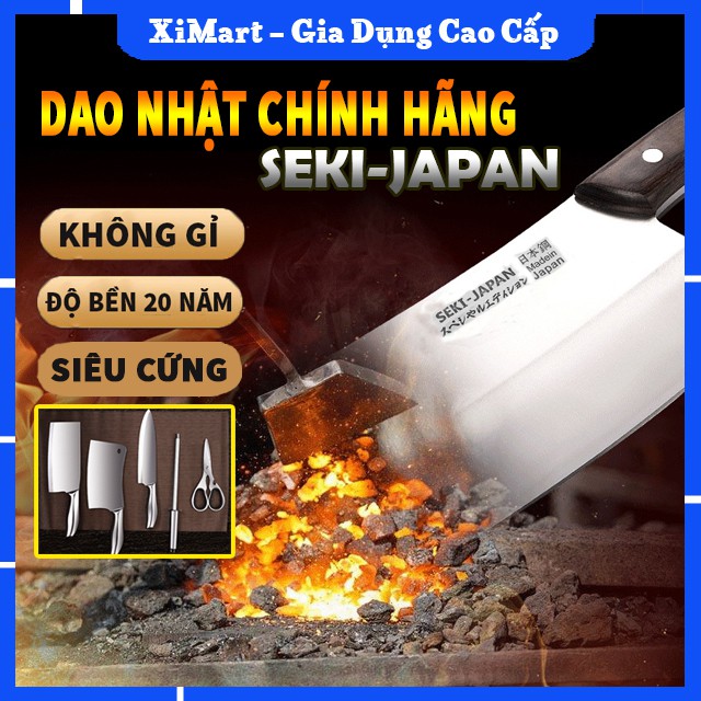 [MỚI] Bộ Dao NHẬT Cao Cấp Chính Hãng - Dao Thái Thịt, Chặt Xương Bằng Thép Siêu Cứng Không Gỉ Bảo Hành 20 Năm - XiMart