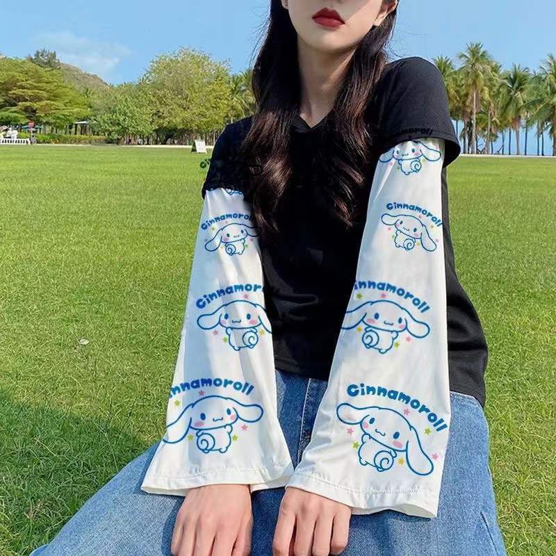SANRIO Tất Ống Tay Chống Nắng UV Họa Tiết Dễ Thương Cho Nữ
