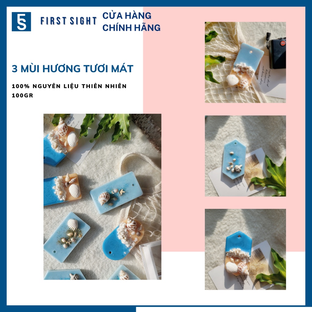 Sáp thơm trang trí First Sight tinh dầu hương tự nhiên khử mùi, làm thơm phòng tủ quần áo hình bầu dục 100gr