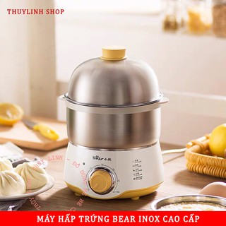 MÁY HẤP TRỨNG HẤP THỰC PHẨM ĐA NĂNG BEAR 2 TẦNG INOX CAO CẤP - KÈM CHỨC NĂNG TIỆT TRÙNG BÌNH SỮA - BẢO HÀNH 1 NĂM