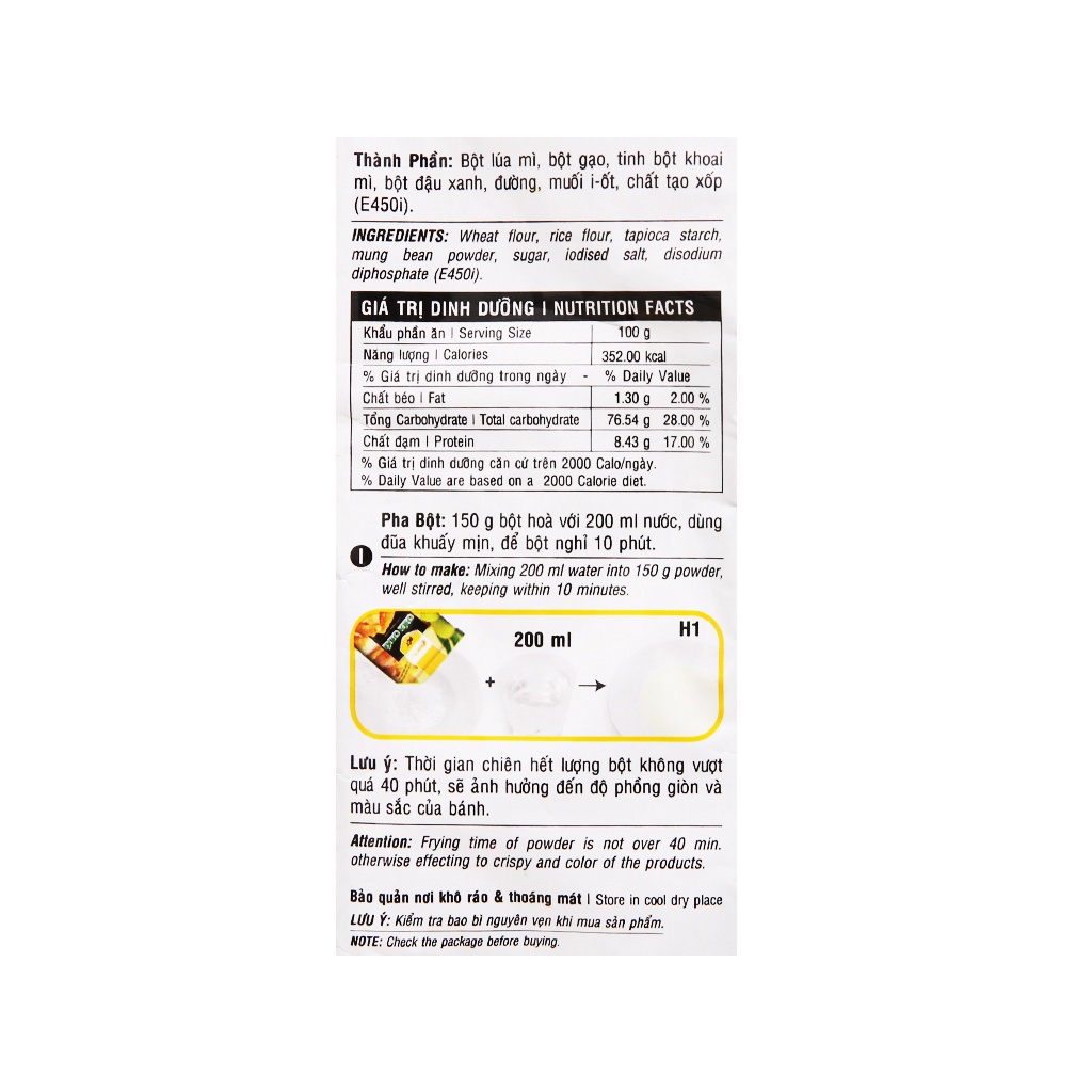 Bột chiên chuối Tài Ký gói 150g