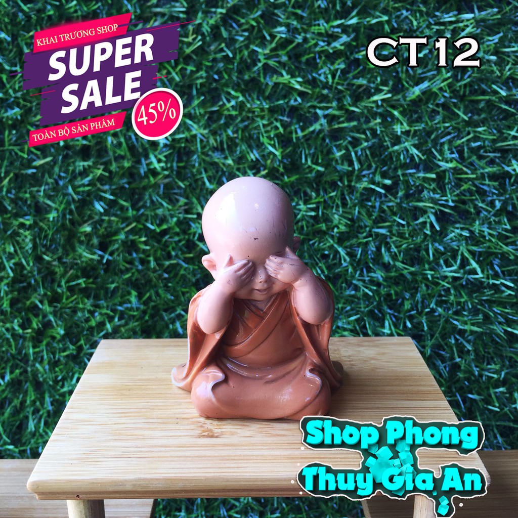 Tượng  Chú Tiểu Phong Thủy, Hàng Thủ công tại Việt Nam Trang trí Nội Thất, Bàn làm việc, bể cá (Bộ 03 tượng)) | BigBuy360 - bigbuy360.vn