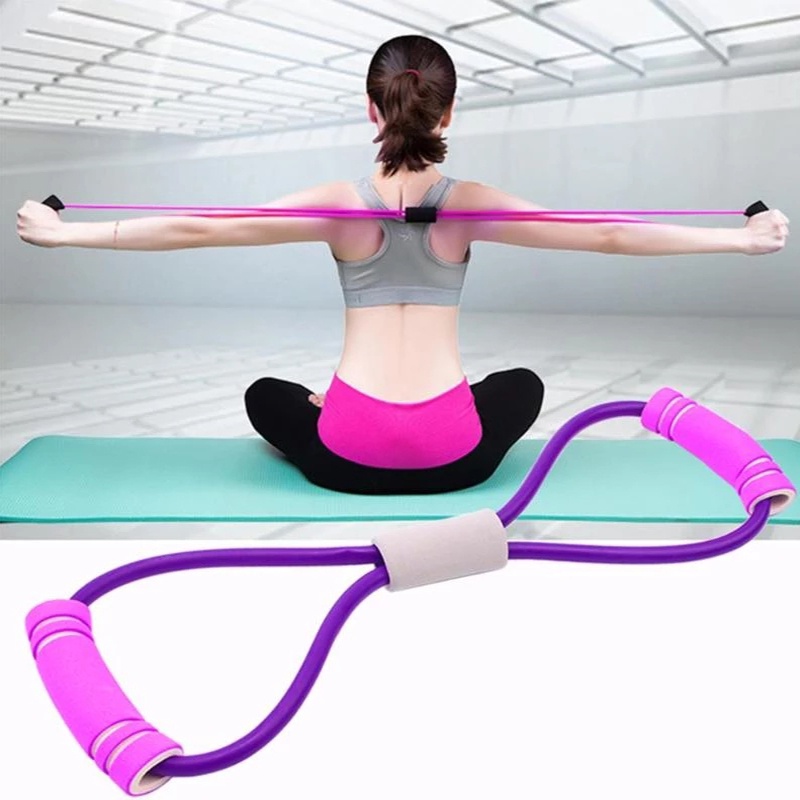 Dây Đai Kháng Lực Hình Số 8 4 Màu Tập Lưng Yoga Gym