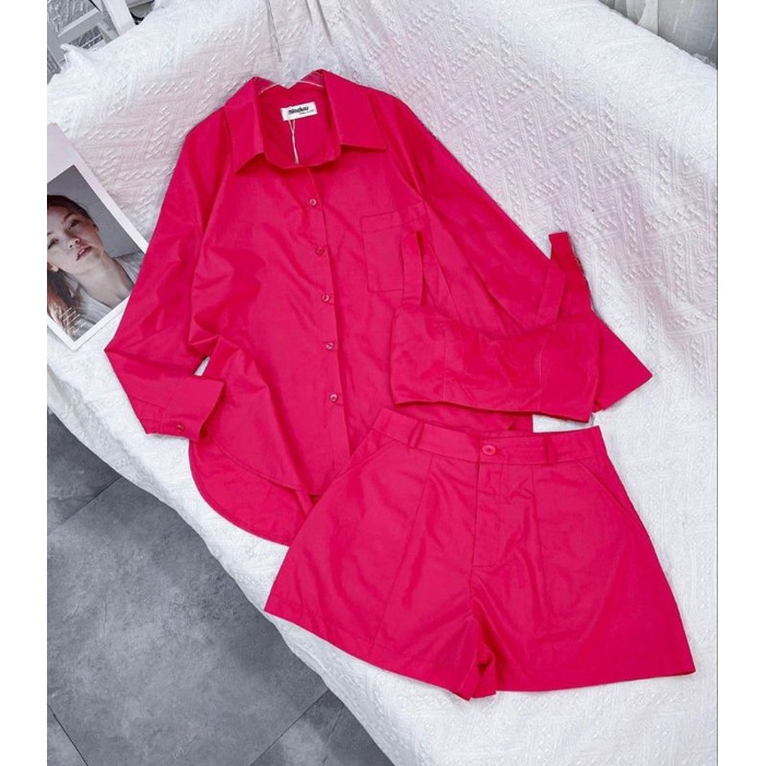 Set 3 món xô xước sơmi + bra+ short mã 13-6