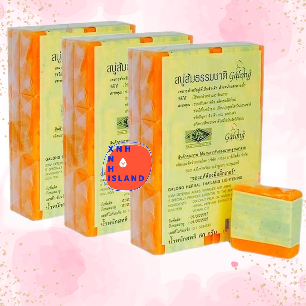 COMBO 12 Bánh Xà Phòng Cam Nghệ Galong Orange Natural Thái Lan