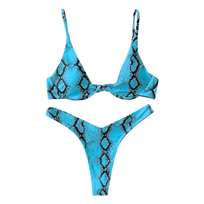 Set bikini hai mảnh họa tiết da rắn quyến rũ cho nữ
