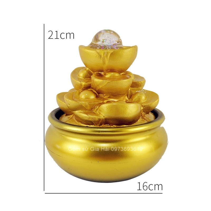 Thác nước phong thuỷ chậu vàng