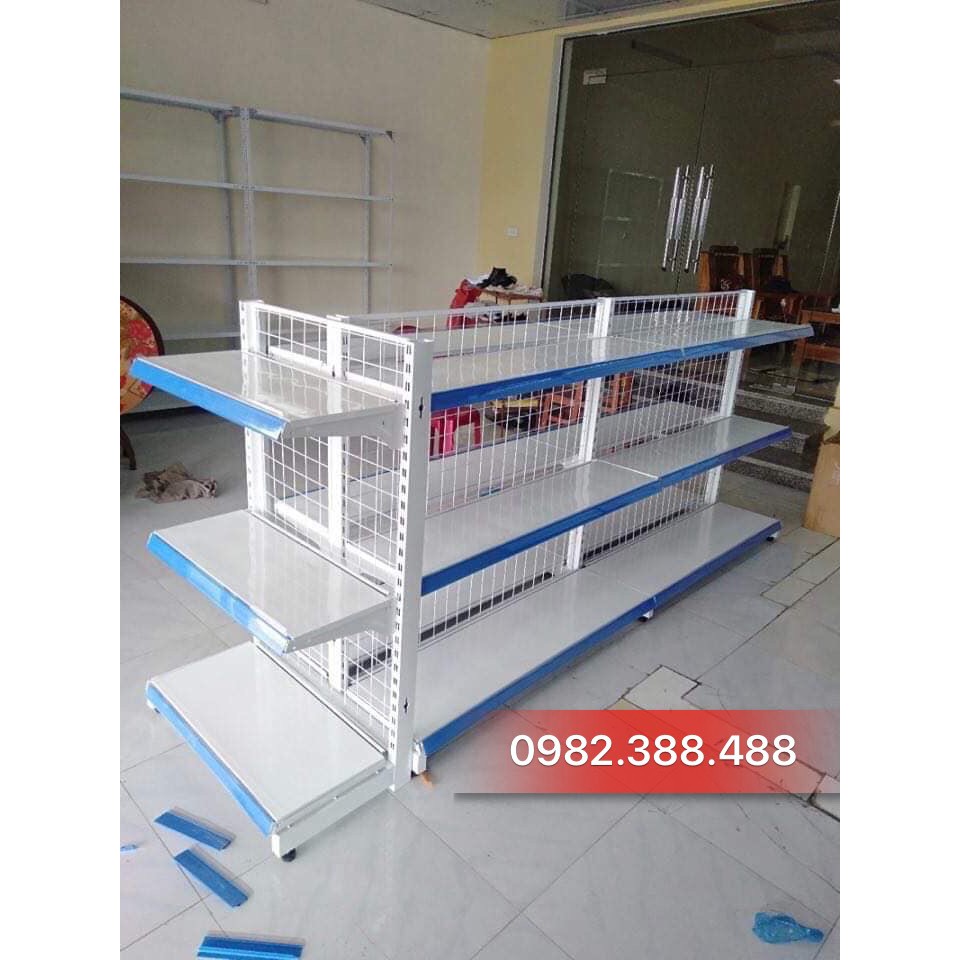 Kệ bày hàng 2 mặt ( Cao 1m2 x Dài 2m8 x Rộng 76cm )